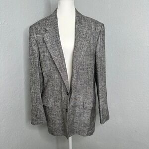 Mens Tweed Blazer Gray Herringbone‎ Sport Coat Multi Speckled Professional
